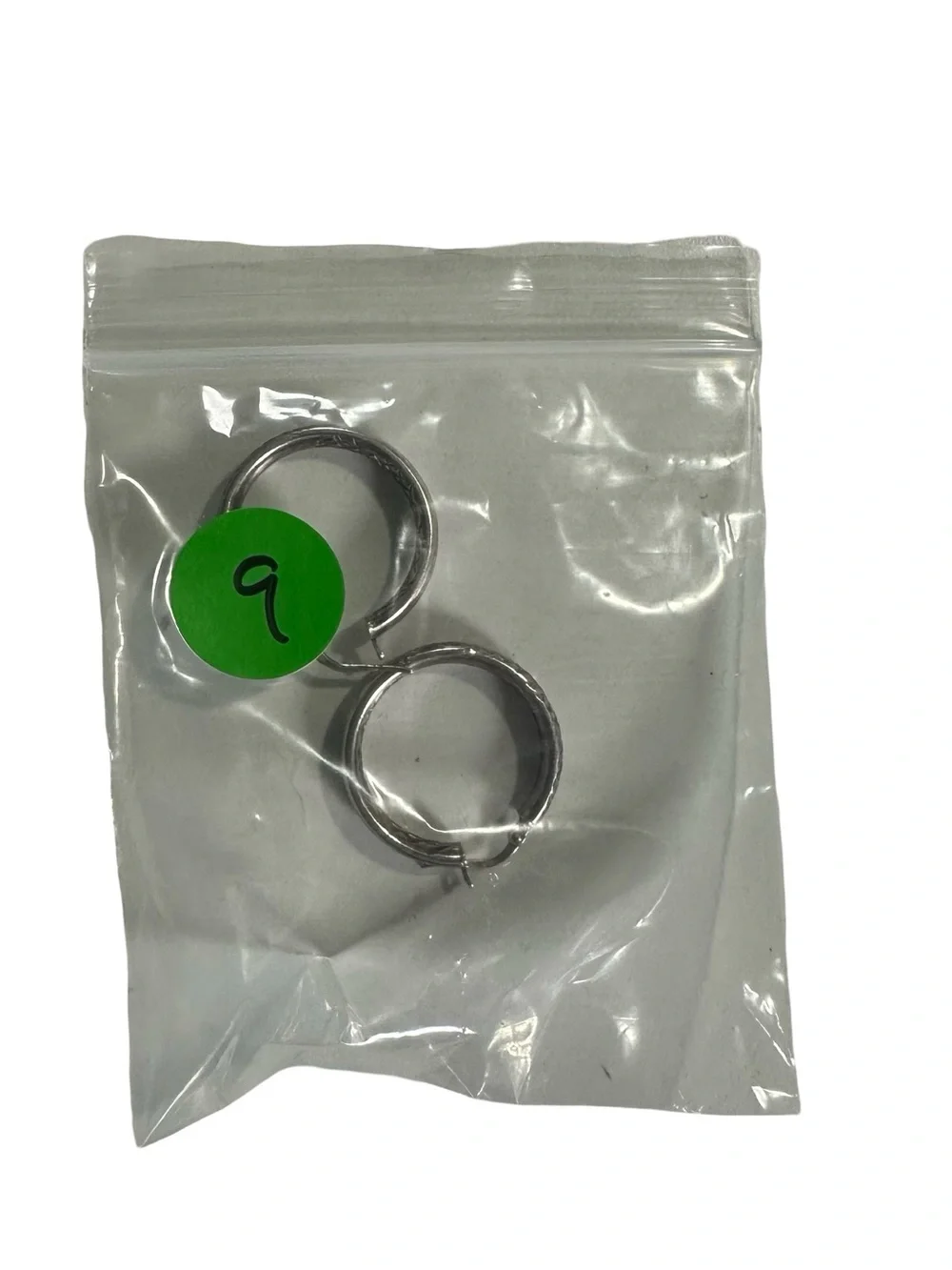 Silver-Tone Textured Hoop Earrings - Silver
